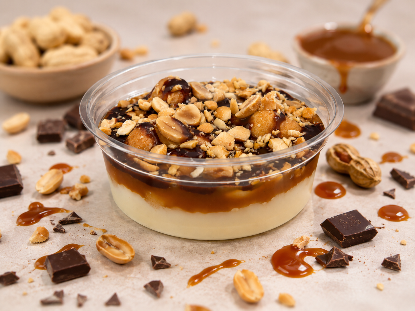 Profiterole Caramel-cacahuète